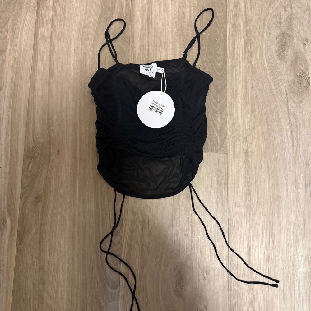 Princess Polly Black Ruched Camisole